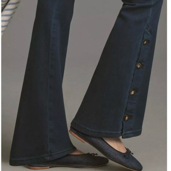 Anthropologie Pilcro high waist bootcut. Flared with button detail on leg. 28 - Picture 3 of 9